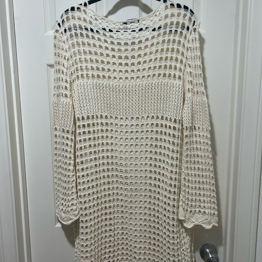 Nasty Gal Cream Crochet Swim Coverup Never Worn
